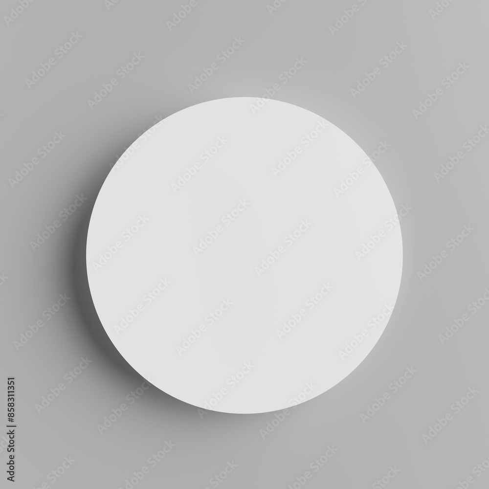 Aufkleber blank white round paper sticker label badge button. 3d rendering