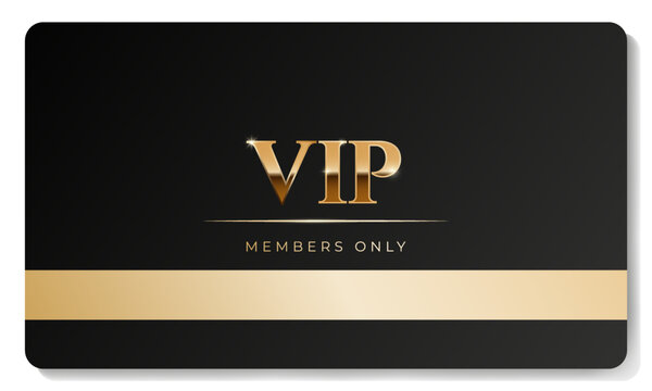 Premium VIP card with gold elements in black color. Vector
