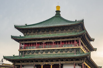 Obraz premium Xi'an Bell Tower (1384) - symbol of the Xi'an city and one of the grandest of its kind in China. XI’AN, CHINA.