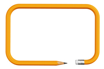 Simple Pencil Frame with Blank Space for Yourth Design. 3d Rendering
