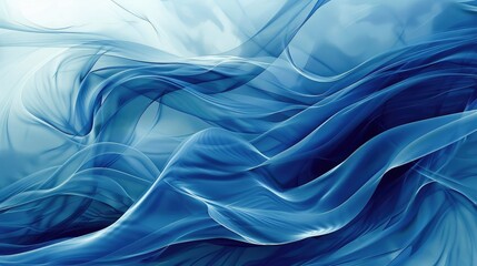 Fototapeta premium Dynamic abstract blue waves on a background, suggesting movement and tranquility