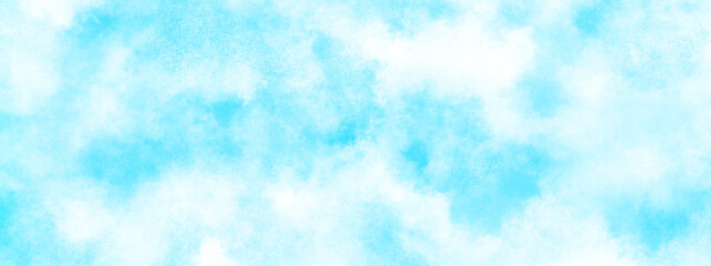 watercolor abstract grunge blue paper texture painting background, Natural and cloudy fresh sky, creative brush painted aquarelle light sky blue background, blurred and grainy Blue powder explosion.
