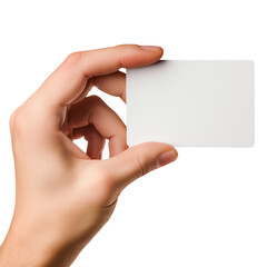 Hand model holding card isolated on white background.
Hand model holding card isolated on transparent background.