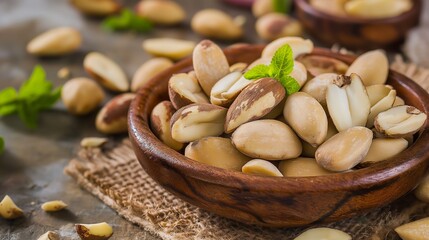 Tasty brasil nuts, Brazilian nuts, element for cosmetics and healthy eating