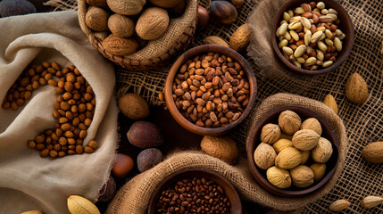 Tasty brasil nuts, Brazilian nuts, element for cosmetics and healthy eating