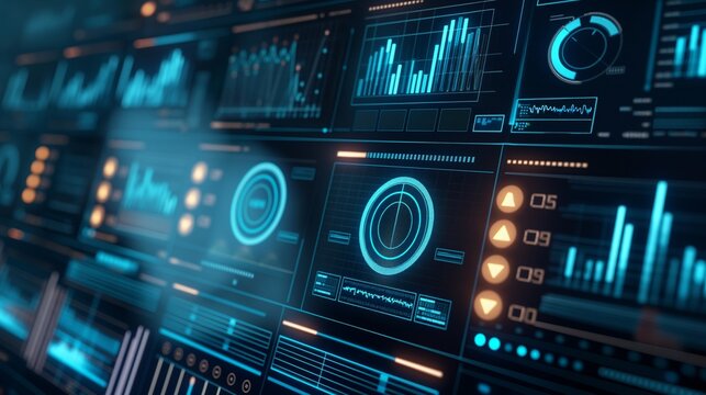 big data analytics and business intelligence concept, business financial data diagram metrics dashboard
