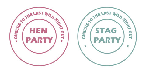 Hen and Stag Party Badges with 
