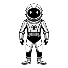 Space Astronaut Full Body Illustration Drawing (2)