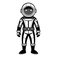 Space Astronaut Full Body Illustration Drawing (2)