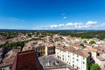 Naklejka premium View at the historic center of Uzes from the Duke's castle, Provence, France, Europe
