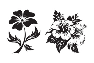 flower silhouette vector Art & Illustration