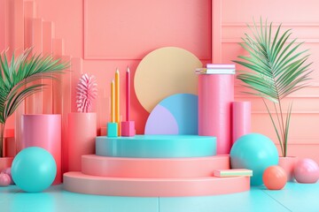 Pastel Podium With Tropical Flair