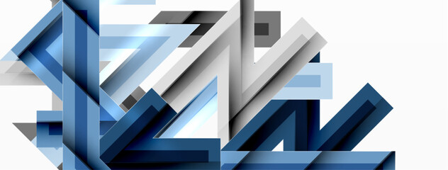 Line zig zag dynamic geometric abstract background. Colorful lines with shadow and light effects, various routes concept. Vector Illustration For Wallpaper, Banner, Background, Card