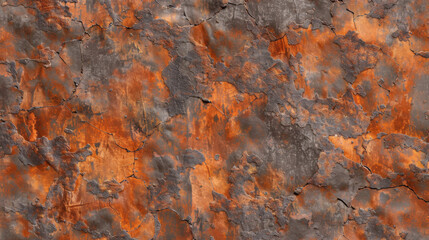 Macro texture of rust with varying shades of orange and brown,