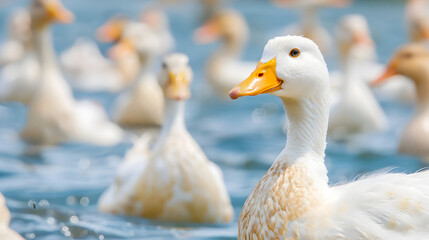 Fototapeta premium fat white ducks