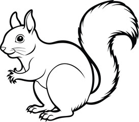Outline vector squirrel