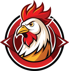 Rooster isolated on a white background logo icon