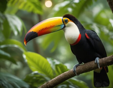 Colorful Parrot on a Branch