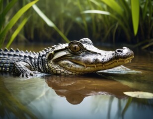 Fototapeta premium A Gator Lays in the Water