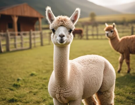 A Happy Llama Smiling at the Camera