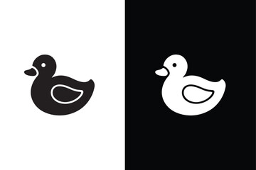Duck logo design modern vector illustration black white background