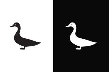 Duck logo design modern vector illustration black white