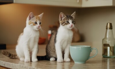 Two Kittens on a Counter