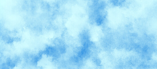watercolor abstract grunge blue paper texture painting background, Natural and cloudy fresh sky, creative brush painted aquarelle light sky blue background, blurred and grainy Blue powder explosion.