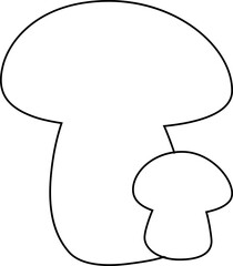 Mushroom outline drawing design of banners and menus.