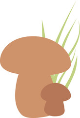  Mushrooms in the grass design for banners and menus.