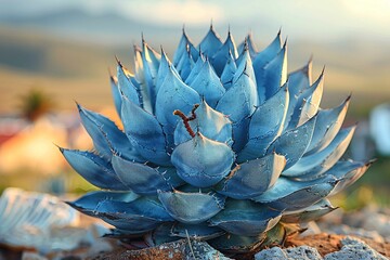 Agave plant close-up featuring agave worm.