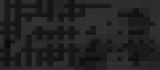 Black tech background with a geometric square and block patterns, Abstract black modern architecture background with luxury block pattern, modern technology black cubes abstract geometric background.