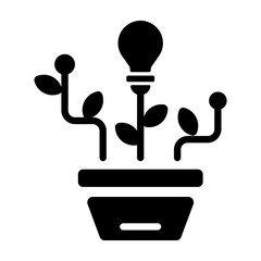 Easy to edit solid icon of creative growth 