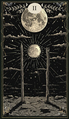 Fototapeta premium vintage vintage style deck of tarot cards. magical predictions of the future, mysterious characters. AI generated