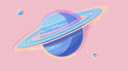 Naklejka premium a planet with rings in space