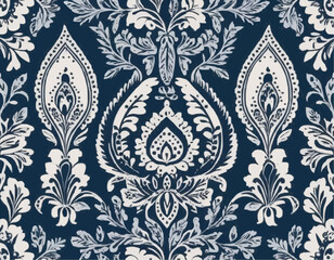 Indian Ikat floral paisley embroidery