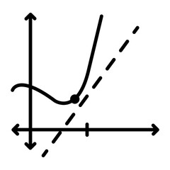 Modern outline icon of tangent lines