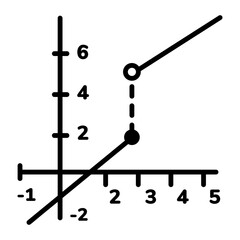 Discontinuity point icon in line style 