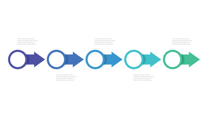 Arrow infographic with five steps