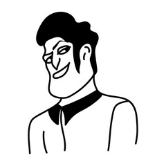 Ugly character icon showing big face man 