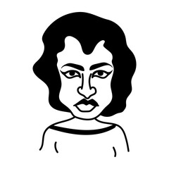 Doodle style character showing man with ugly face 