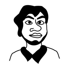 Ugly cartoon character of unattractive man 