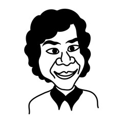 Doodle style character showing an ugly face 