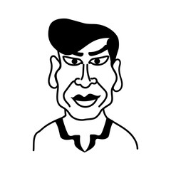 Doodle icon showing man with an unattractive face 