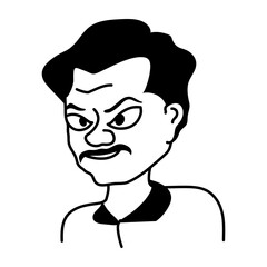 Cartoon style character depicting an ugly face 