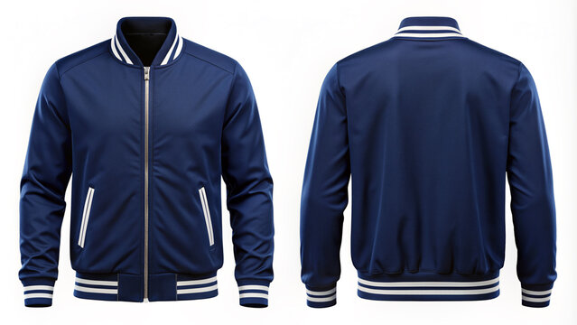A Blank Bomber Navy Blue Jacket to Mockup Design