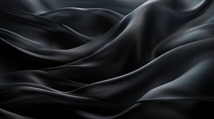 Obraz premium Abstract background of a semitransparent silk fabric of black color