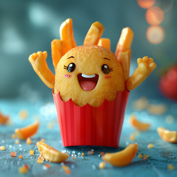 Barquette de frite joyeuse