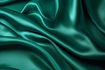 Obraz premium Processed collage of emerald green silk surface texture. Background for banner, backdrop