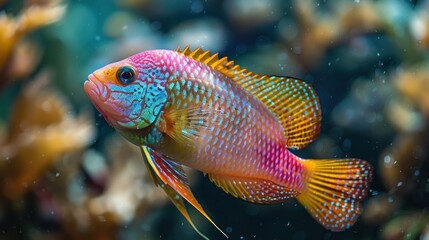 Obraz premium Colorful Fish Swimming in Aquarium